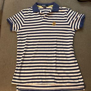 Abercrombie and Fitch Blue and White Striped Collard Shirt